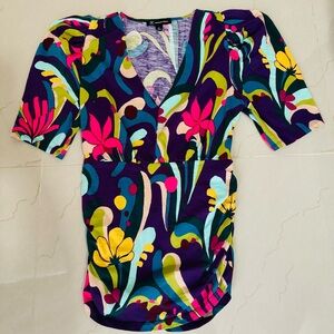 International Concepts Colorful Mid Sleeve Blouse